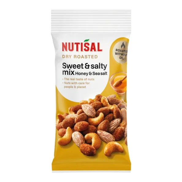 Nutisal dry roasted sweet & salty mix zakje 60 gr