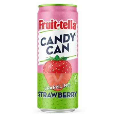 Candy can fruit-tella strawberry blik 33 cl