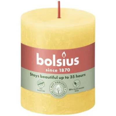 Bolsius rustiek stompkaars 80/68 sunny yellow a4