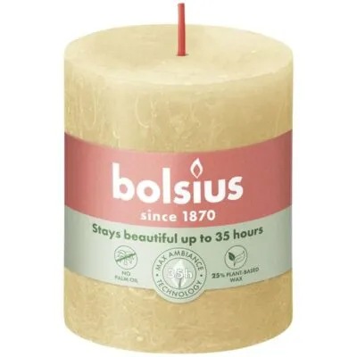 Bolsius rustiek stompkaars 80/68 oat beige a4