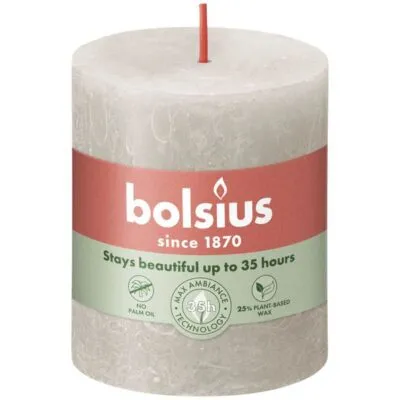 Bolsius rustiek stompkaars 80/68 sandy grey a4