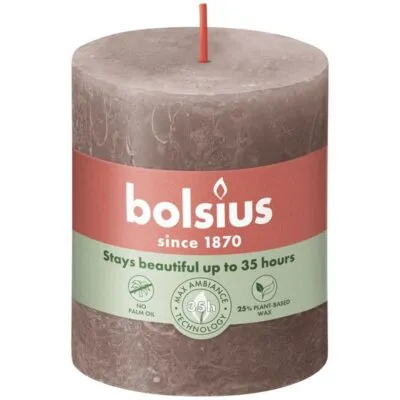 Bolsius rustiek stompkaars 80/68 rustic taupe a4
