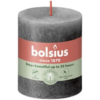 Bolsius rustiek stompkaars 80/68 stormy grey a4