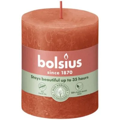 Bolsius rustiek stompkaars 80/68 earthy orange a4
