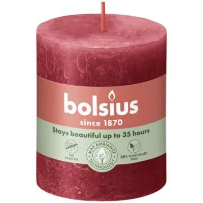 Bolsius rustiek stompkaars 80/68 delicate red a4