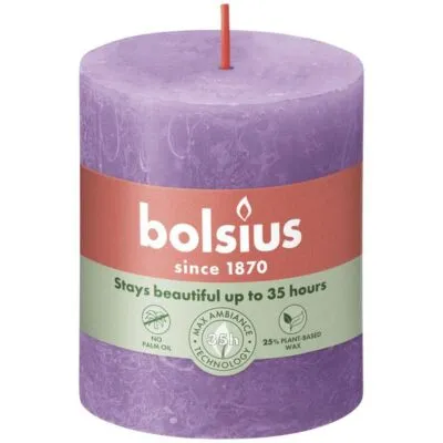 Bolsius rustiek stompkaars 80/68 vibrant violet a4