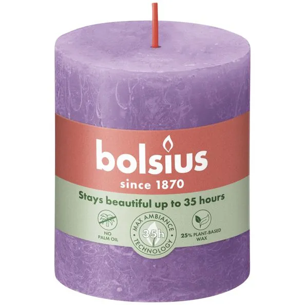 Bolsius rustiek stompkaars 80/68 vibrant violet a4
