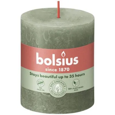 Bolsius rustiek stompkaars 80/68 fresh olive a4