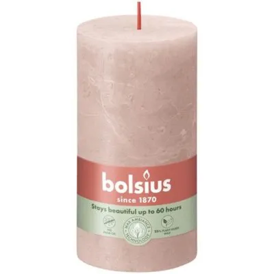 Bolsius rustiek stompkaars 130/68 misty pink a4