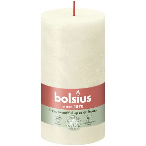 Bolsius rustiek stompkaars 130/68 soft pearl a4