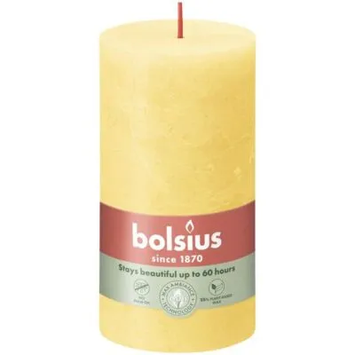 Bolsius rustiek stompkaars 130/68 sunny yellow a4