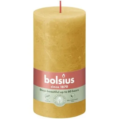 Bolsius rustiek stompkaars 130/68 honey yellow a4