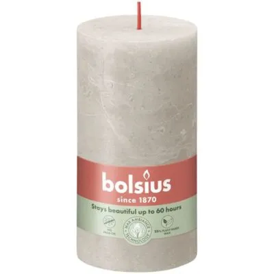 Bolsius rustiek stompkaars 130/68 sandy grey a4