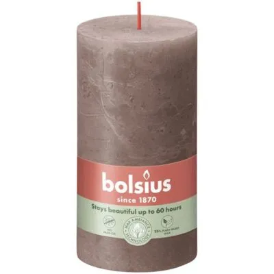 Bolsius rustiek stompkaars 130/68 rustic taupe a4