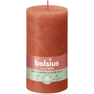 Bolsius rustiek stompkaars 130/68 earthy orange a4