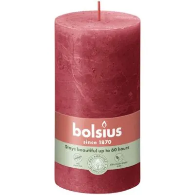 Bolsius rustiek stompkaars 130/68 delicate red a4