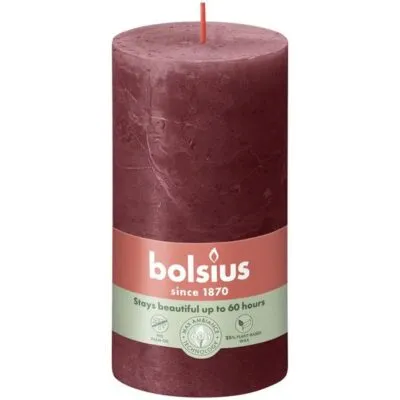 Bolsius rustiek stompkaars 130/68 velvet red a4