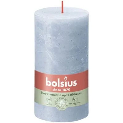 Bolsius rustiek stompkaars 130/68 sky blue a4