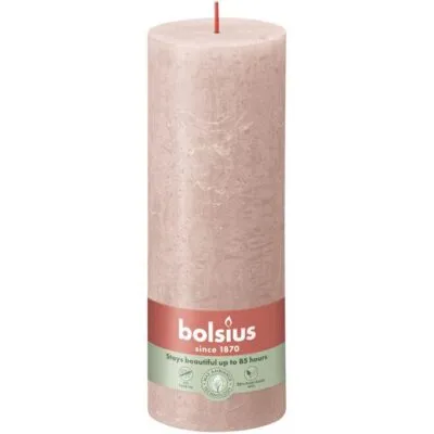 Bolsius rustiek stompkaars 190/68 misty pink a4