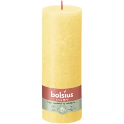 Bolsius rustiek stompkaars 190/68 sunny yellow a4