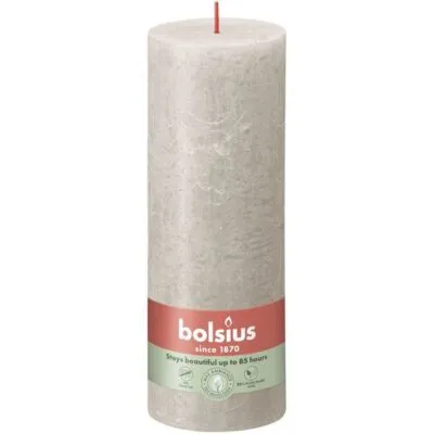 Bolsius Rustiek Stompkaars Sandy Grey Ø68×190 mm 85 uur (4 stuks)