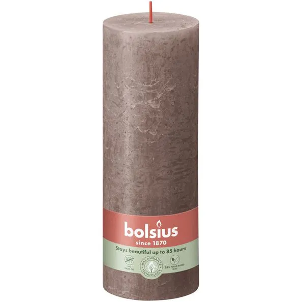 Bolsius rustiek stompkaars 190/68 rustic taupe a4
