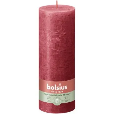 Bolsius rustiek stompkaars 190/68 delicate red a4