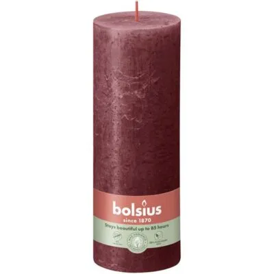 Bolsius rustiek stompkaars 190/68 velvet red a4