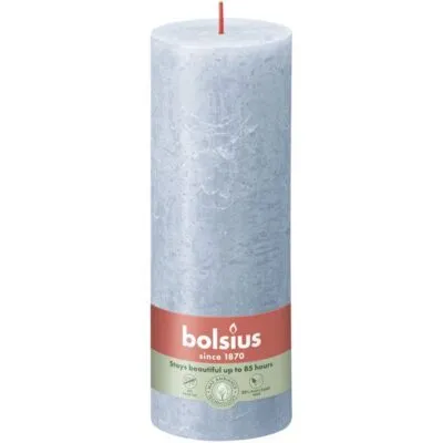 Bolsius rustiek stompkaars 190/68 sky blue a4