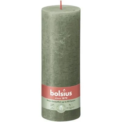 Bolsius rustiek stompkaars 190/68 fresh olive a4