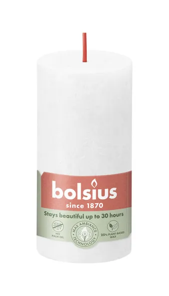 Bolsius rustiek stompkaars 100/50 cloudy white a8