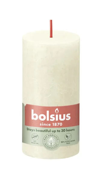 Bolsius rustiek stompkaars 100/50 soft pearl a8