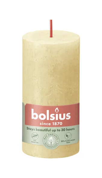 Bolsius rustiek stompkaars 100/50 oat beige a8