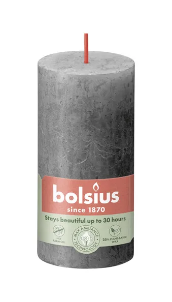 Bolsius rustiek stompkaars 100/50 stormy grey a8