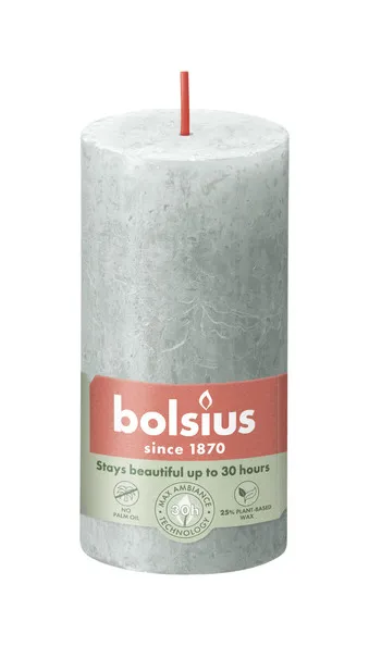 Bolsius rustiek stompkaars 100/50 jade green a8