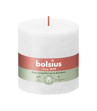 Bolsius rustiek stompkaars 100/100 cloudy white a3