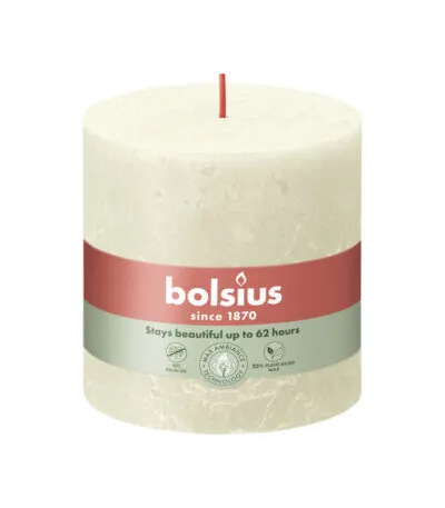 Bolsius rustiek stompkaars 100/100 soft pearl a3