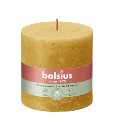 Bolsius rustiek stompkaars 100/100 honey yellow a3