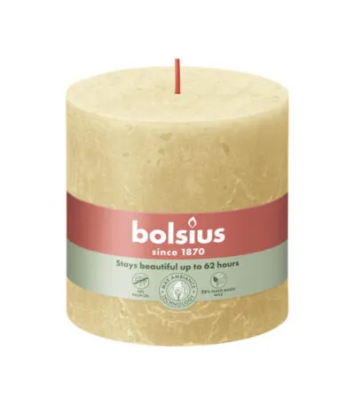 Bolsius rustiek stompkaars 100/100 oat beige a3
