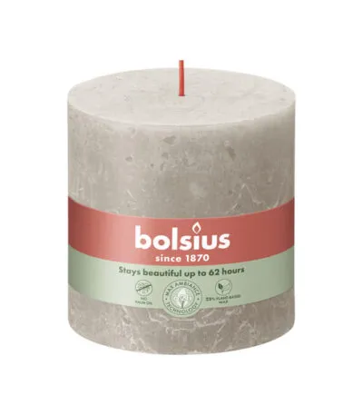 Bolsius rustiek stompkaars 100/100 sandy grey a3