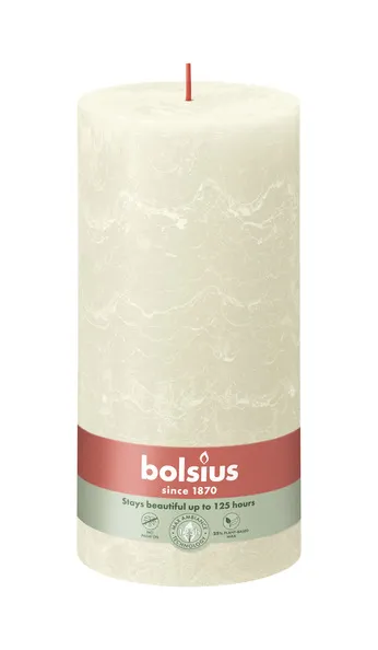 Bolsius rustiek stompkaars 200/100 soft pearl a4