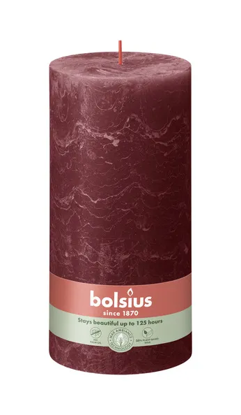 Bolsius rustiek stompkaars 200/100 velvet red a4