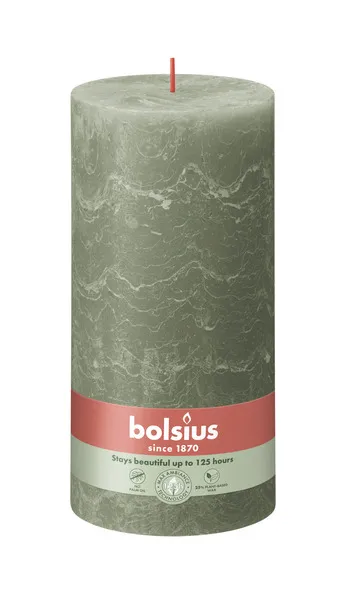 Bolsius rustiek stompkaars 200/100 fresh olive a4