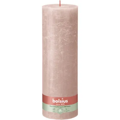 Bolsius rustiek stompkaars 300/100 misty pink a4