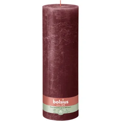 Bolsius rustiek stompkaars 300/100 velvet red a4