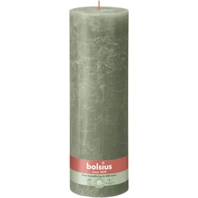 Bolsius rustiek stompkaars 300/100 fresh olive a4