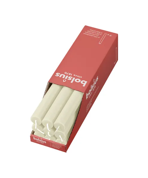 Bolsius rustiek tafelkaars 9 stuks soft pearl a9