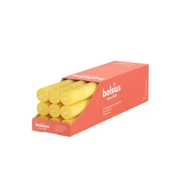 Bolsius rustiek tafelkaars 9 stuks sunny yellow a9