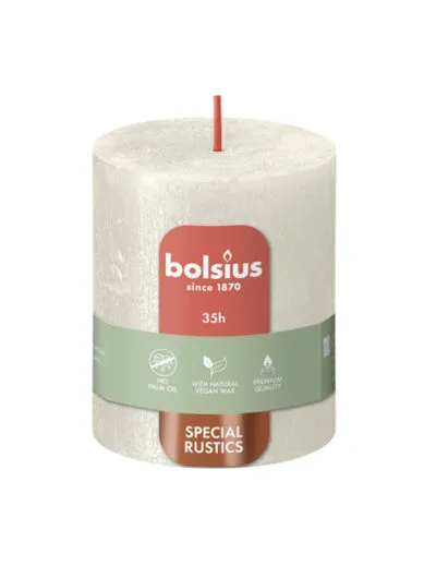 Bolsius stompkaars shimmer 80/68 ivory a4