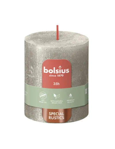 Bolsius stompkaars shimmer 80/68 champagne a4